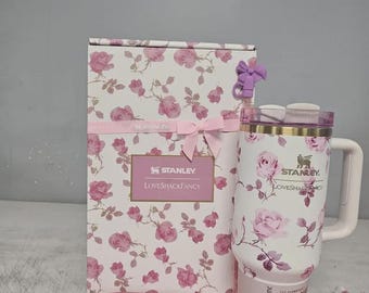 Stanley 40 Oz. Quencher H2.0 FlowState Tumbler BLOOM Clean Slate Pink Color Flower Texture