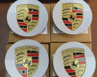 Porsche Style Silver Set of 4 Wheel Center Caps – 76mm OEM Fit Hub Covers