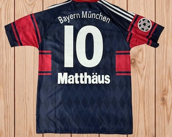 Bayern München Matthäus 10 vintage jersey maat M 1997 1999 Trikot voetbal retro