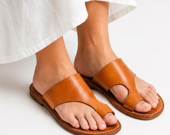 Sandálias masculinas marroquinas de couro – Sandálias de verão feitas à mão – Sapatos de couro genuíno – Presente para homens