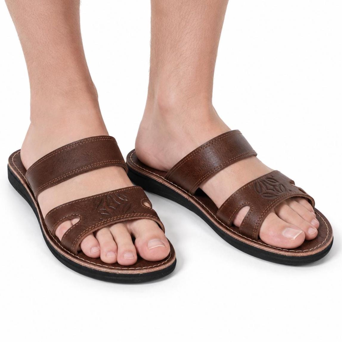 Double Strap Mens Leather Sandals - Etsy