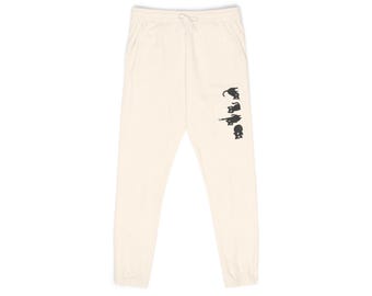 Cat Jogger Sweatpants Cozy | Black Cat Silhouette Joggers, Athleisure Lounge Pants, Cat Lover Gift, Unisex Comfy Pants
