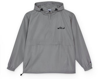 Cat Embroidered Packable Anorak | Lightweight Water-Resistant Jacket