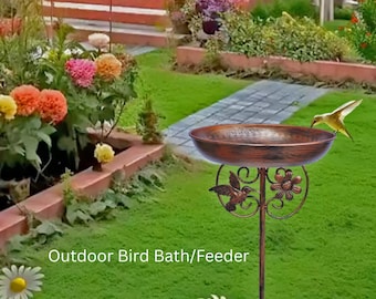 Cast Iron Bird Bath Feeder Garden Decor Metal Bird Feeder for Patio Lawn Outdoor Yard Decorative Bird Bath Stand