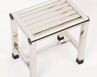 Taburete de acero inoxidable de alta resistencia: Taburete antideslizante para cocina y baño.