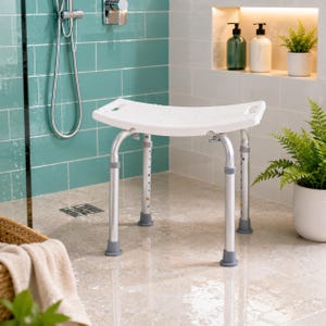 Shower Chair for Elderly Adjustable Bath Seat Non Slip Bathroom Stool Folding Shower Bench with Height Adjustment