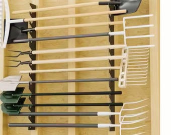 Garage Tool Rack Wall Mounted Garden Tool Organizer Horizontal Storage Rack for Shovel Rake Shed Wall Storage System