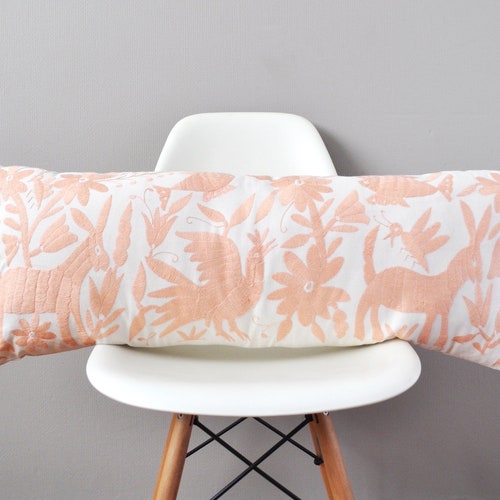 OTOMI PILLOW COVER - Blush Pink Pillow, Decorative Pillow, Mexican Pillow