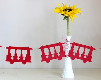 Trolley Paper Garland - 10 Feet - San Francisco Garland - Single layer