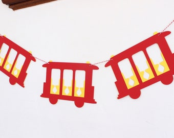 Extra Große Daniel Tiger Trolley inspirierte Papiergirlande - 3 Füße - San Francisco Girlande