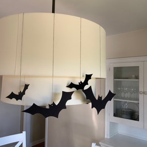 Black Bat Wall Hanging Halloween Card Stock Cut-outs 30 Pieces image 4