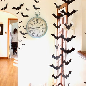 Black Bat Wall Hanging Halloween Card Stock Cut-outs 30 Pieces image 9