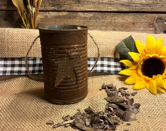 Rustic Primitive Potpourri Diffuser, Aged Metal Star Lantern, Farmhouse Home Scent