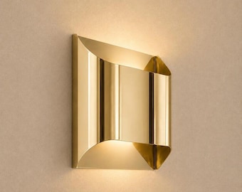 Aplique de pared moderno dorado / Lámpara de pared de latón de lujo