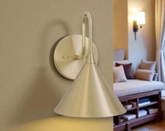 Brass Wall Sconce Light | Vintage Wall Sconces Lamp | Modern brass Italian Wall Scone | Cone Wall Sconce Light for Bedroom/Living Room/
