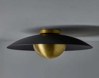 Brass Dome Ceiling Light Mid Century Modern Flush Mount Light