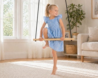 Kindertrapez aus Holz Trapezschaukel,Montessori Trapez Schaukel aus Buche