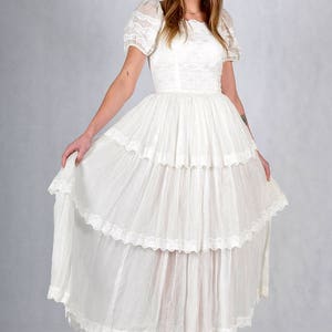 Lace Tiered Vintage Wedding Dress image 2