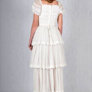 Lace Tiered Vintage Wedding Dress image 4