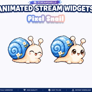 Animated Pixel Snails Stream Widget | Crawling, Idle, Wandering | Twitch Chat Widget (Digital Download)