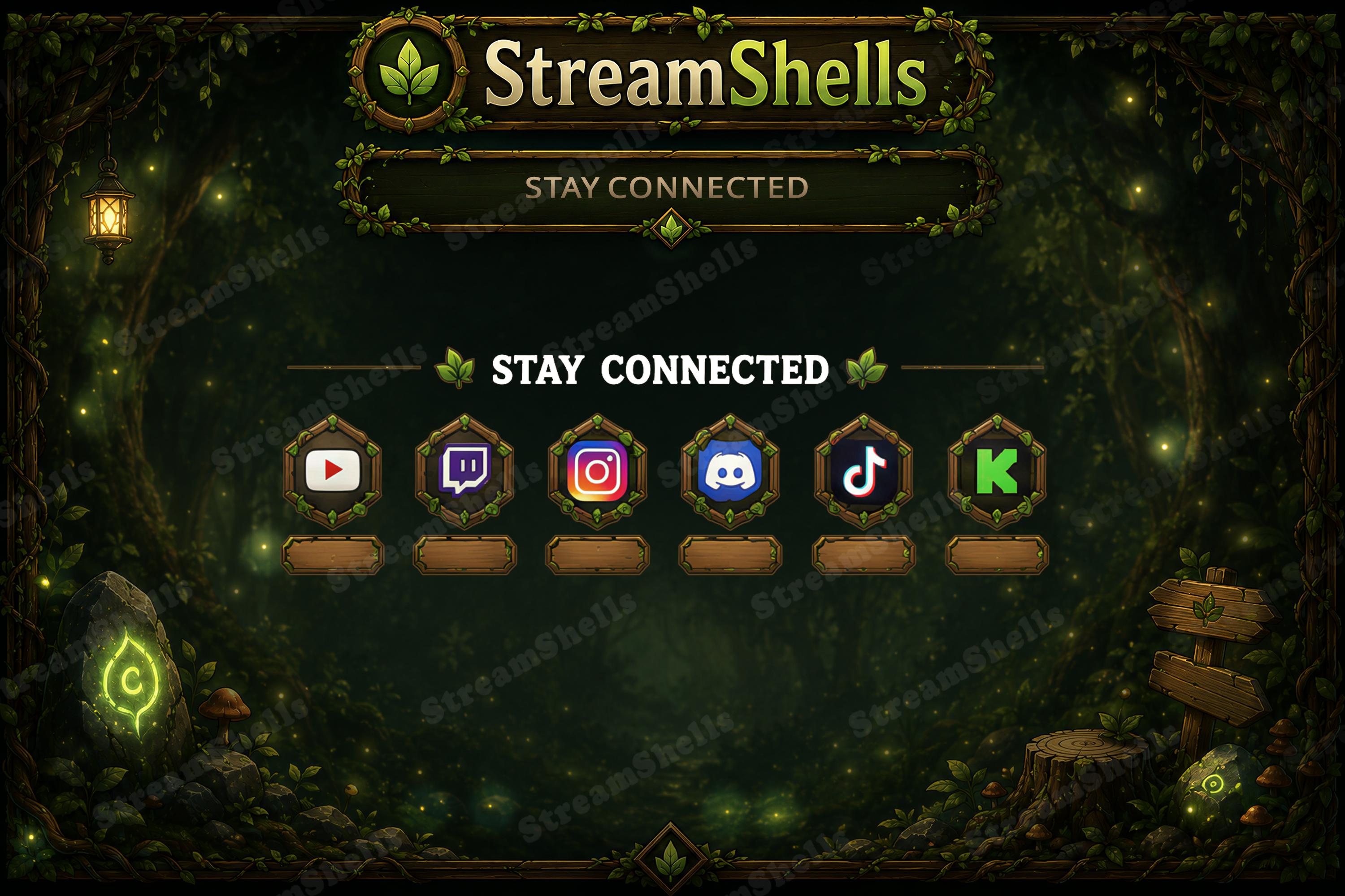 Forist Streaming Gui Forest Fantasy Stream Assets Pack | Animated Overlays, Alerts, Panels ...