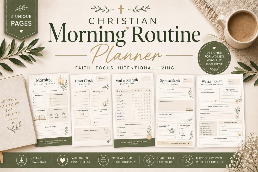 Christian Morning Routine Planner | Faith Based Daily Prayer Journal ...