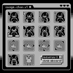 Set di cursori e adesivi animati Osage-Chan | Pixel Art Vocaloid | Inabakumori | Personalizzazione PC Kawaii | Minimalista | Solo Windows