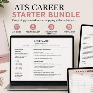 ATS Career Starter Bundle | Resume Builder, Cover Letter Template, Job ...