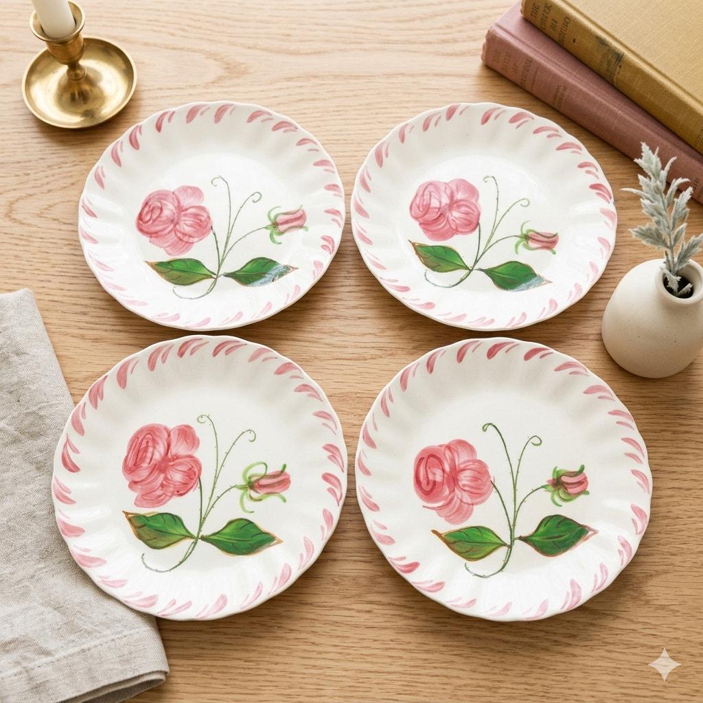 レトロな花柄の皿 - Etsy 日本