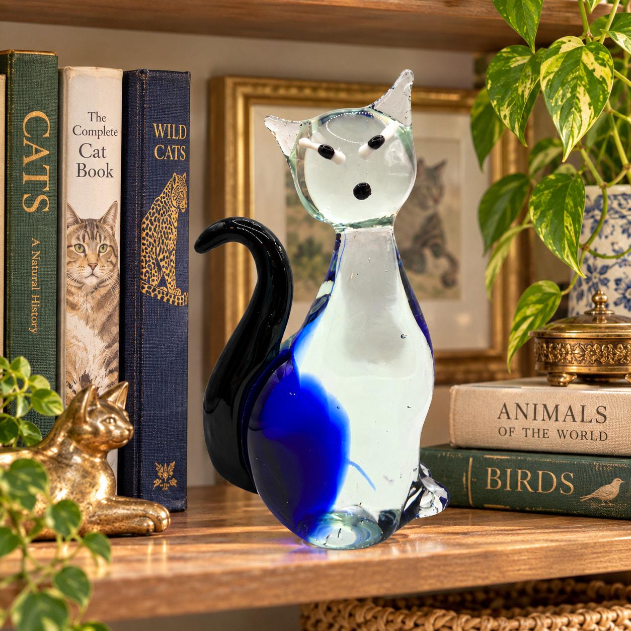 Blue Murano Cat - Etsy