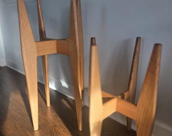 Handcrafted Mid-Century Modern Plant Stand - Solid Wood - Made to Order