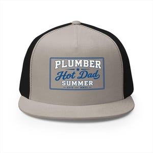 Plumber Hot Dad Summer Trucker Hat | Embroidered Patch Snapback Cap