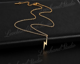 Bliksemschicht Hanger Ketting Rvs Geometrische Ketting Minimalistische Sieraden voor Mannen Vrouwen Punk Streetwear Ketting Cadeau