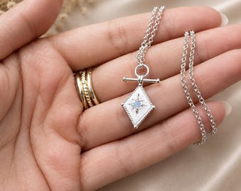 Geometrische poolster hanger ketting – Retro Prism Celestial Jewelry