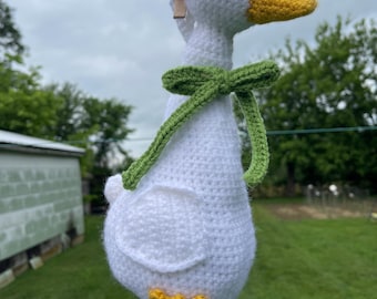 Crochet Handmade Porch Goose Grocery Bag Holder