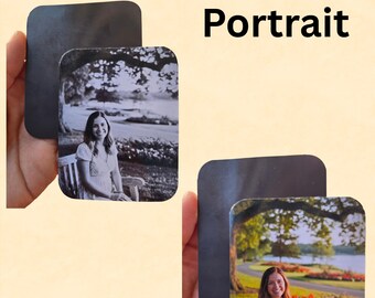 Personalized Photo Magnet, Custom Magnetic Portrait, Handcrafted Memory Keepsake