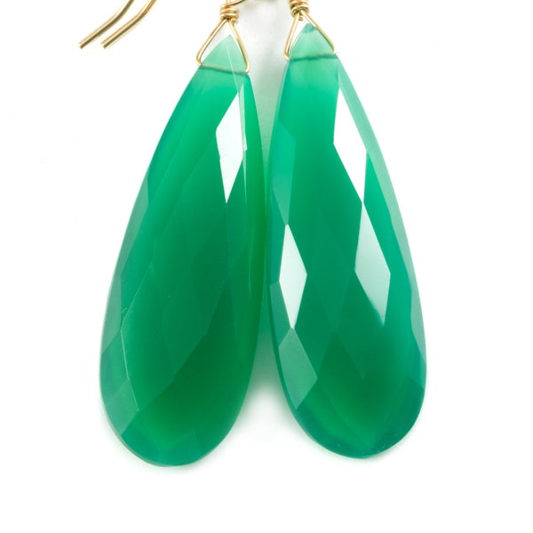 Large Green Earrings Etsy