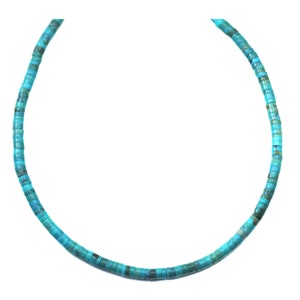 本物のターコイズ ラージヘイシビーズネックレス | 天然6mm