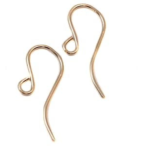 14k Solid Real Yellow Gold French Earwires 1 Inch Long Ear Wires 22 gauge One Pair