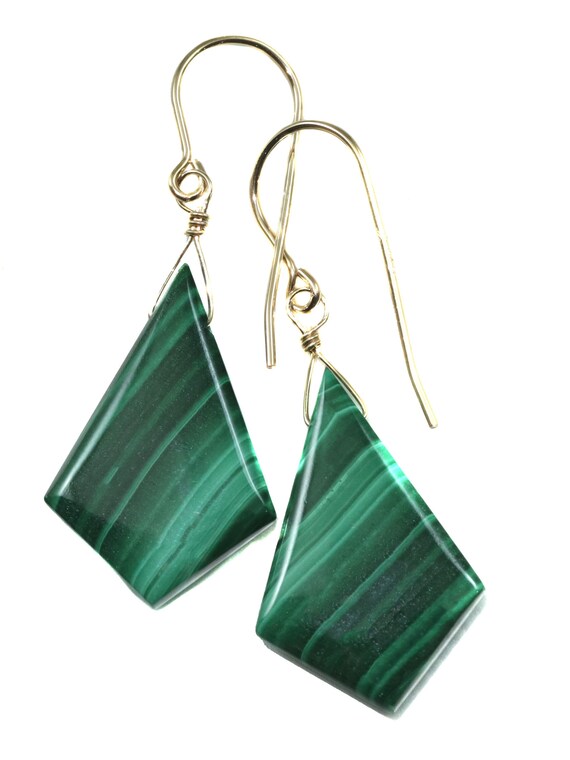 Green malachite earrings clearance