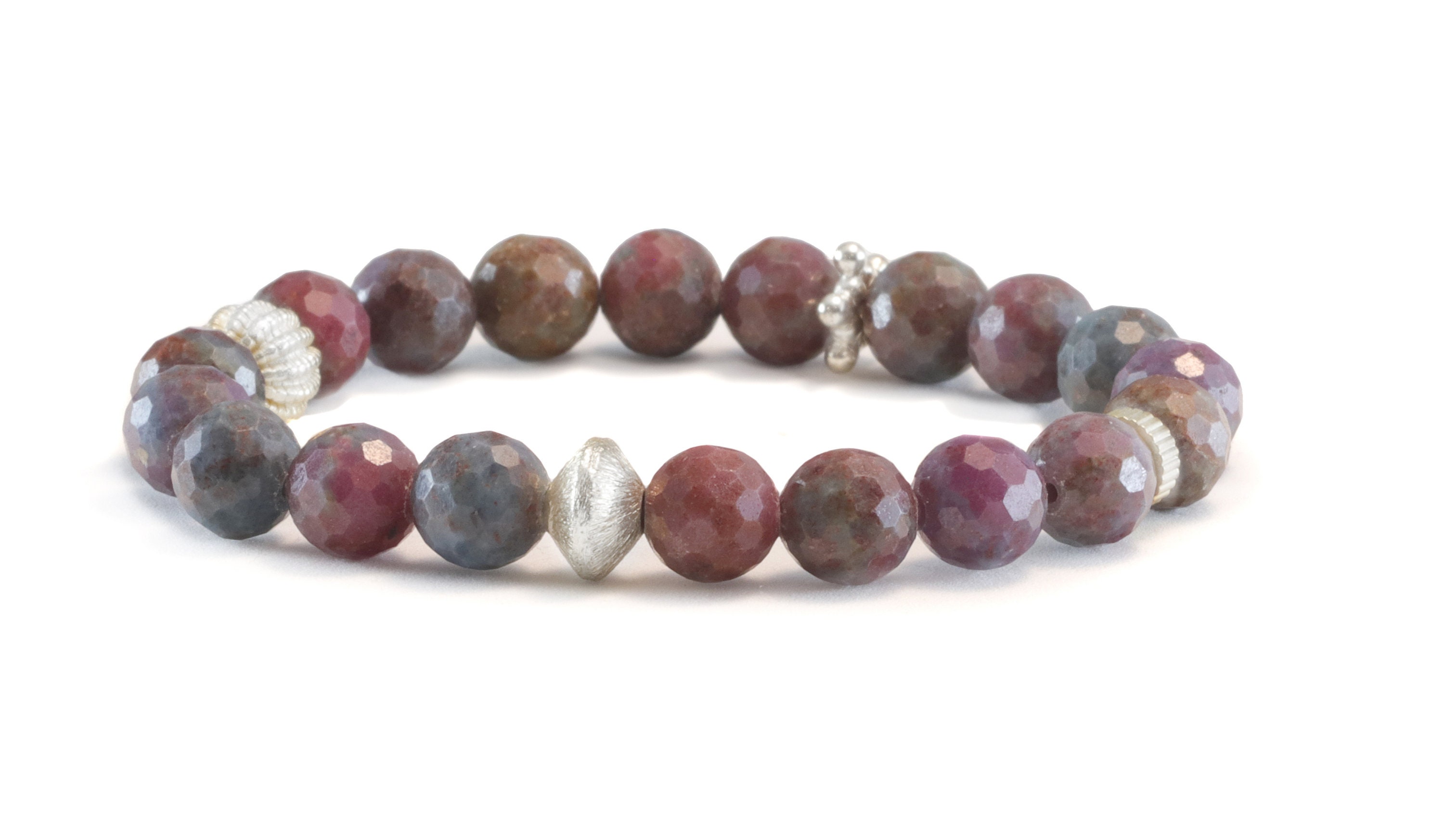 ブレスレット SK8ER ROCK Multi-beads gemstone bracelet 005 2.30 ct. t.w. Multi-Stone Jewelry Set: Five Bangle Bracelets