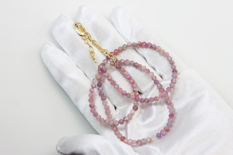 Pink Tourmaline Necklace Natural Earthy Solid Strand Dainty image 2