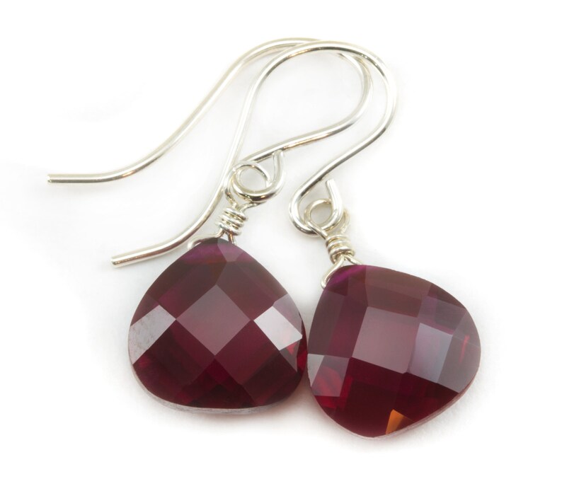 Red Ruby Cubic Zirconia Earrings Faceted Teardrop AAA CZ Etsy