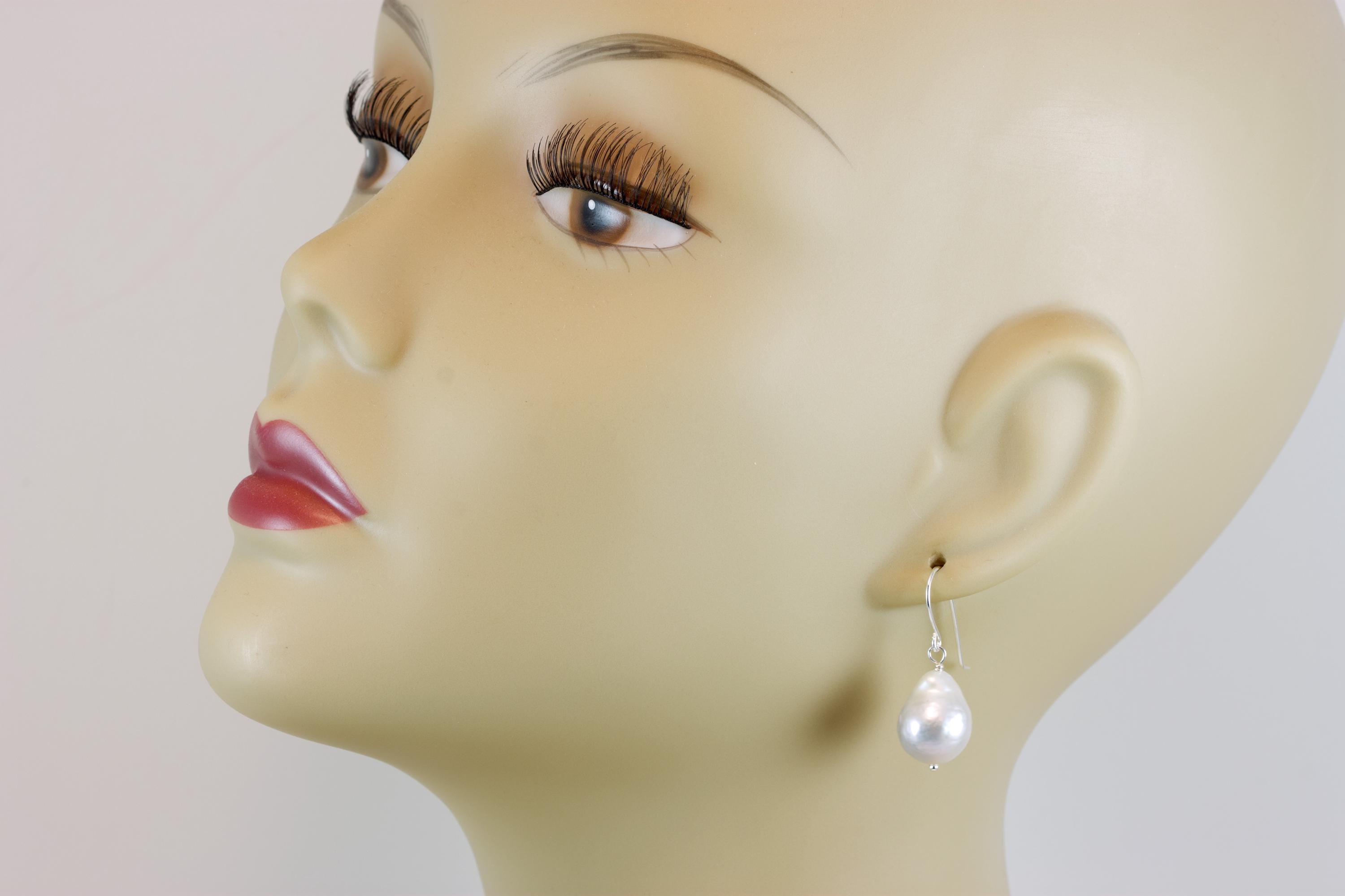 Boucles D'oreilles Argent Perles Baroques Orange - Marque ROSEMIMOSA, Neuf Avec étiquette