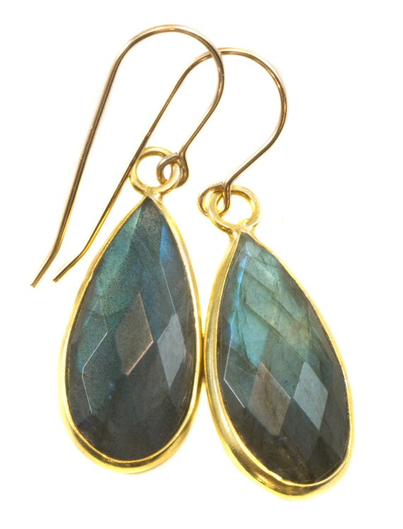 Labradorite Earrings Round Oval Teardrop Rectangle Drop 14k Gold-plated Silver Labradorite Earrings Round Oval Teardrop Rectangle Drop 14k Gold-plated Silver