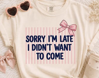 Sarcastic Coquette PNG, Pink Stripes Bow Graphic (Digital Download)