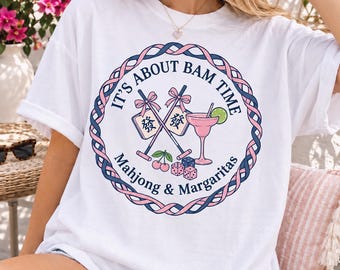 Mahjong Margaritas Crest PNG, Coquette Game Night Sublimation Design (Digital Download)