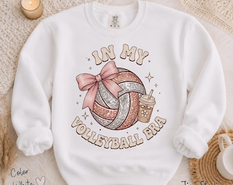 Glitter Volleyball PNG, Volleyball Mom Shirt Design, Coquette Bow Graphic (Digital Download)