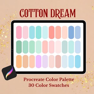 Cotton Dream Palette for Procreate, 30 Colors (Digital Download)