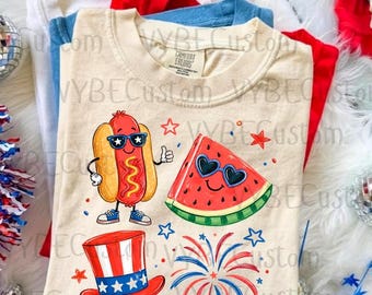 funny 4th of july png coquette fourth of july png Kawaii Independence Day Digital Download Summer BBQ Graphic hotdog watermelon sublimation